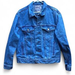 Jensen Smith Vintage 90’s Made In USA Denim Blue Jean Jacket Size Medium